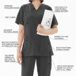 modern 4 way stretch scrub top only