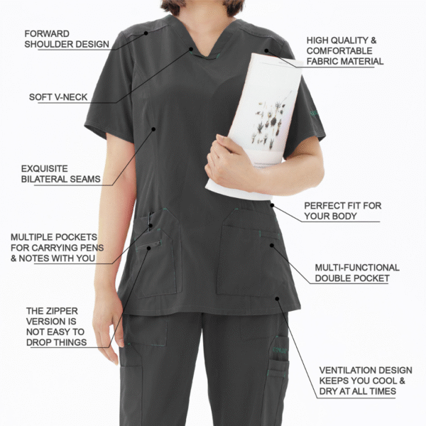 modern 4 way stretch scrub top only
