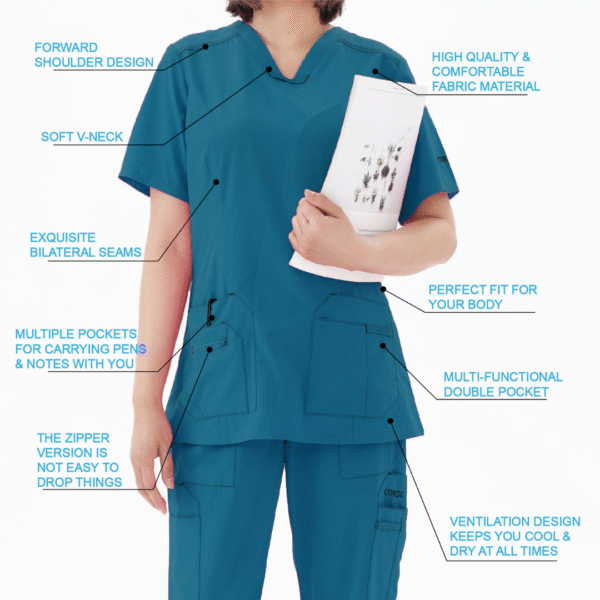 modern 4 way stretch scrub top only