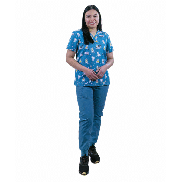 cordz printed scrubs set