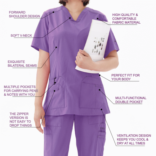 modern 4 way stretch scrub top only