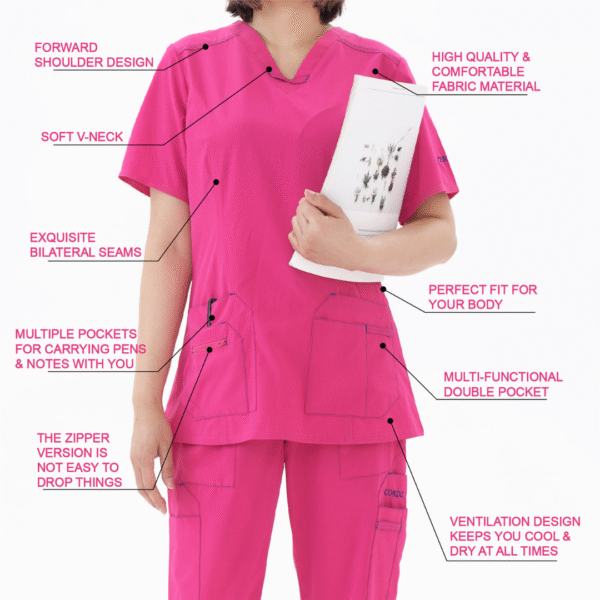 modern 4 way stretch scrub top only