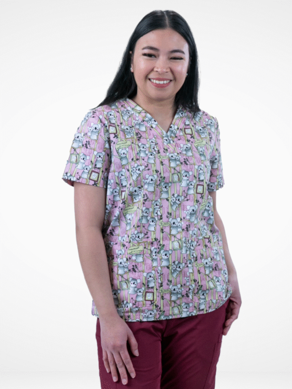 cordz printed scrubs top only