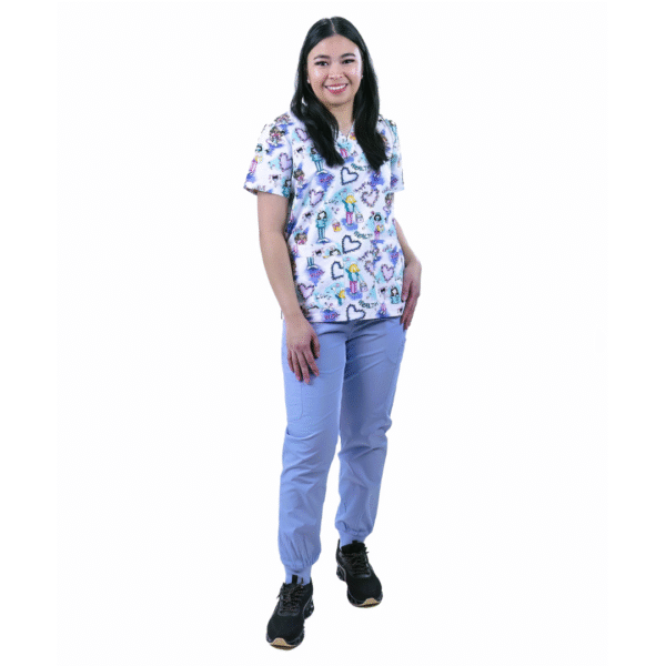 cordz printed scrubs set