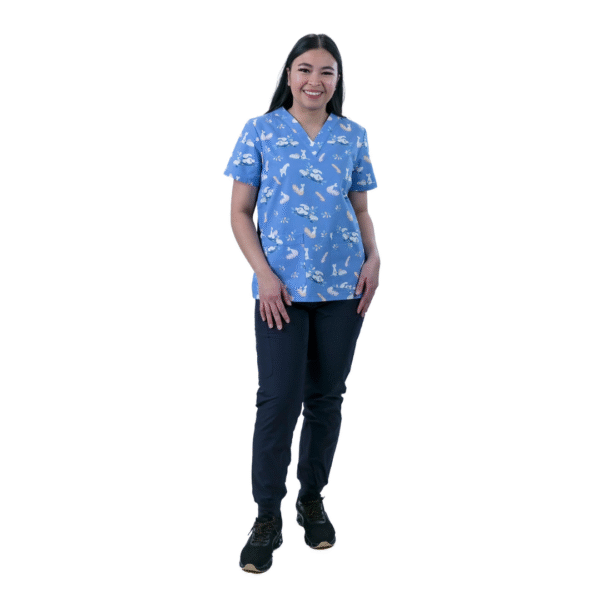 cordz printed scrubs set