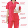 modern 4 way stretch scrub top only