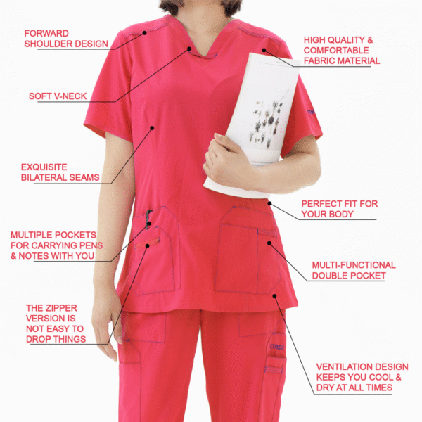 modern 4 way stretch scrub top only
