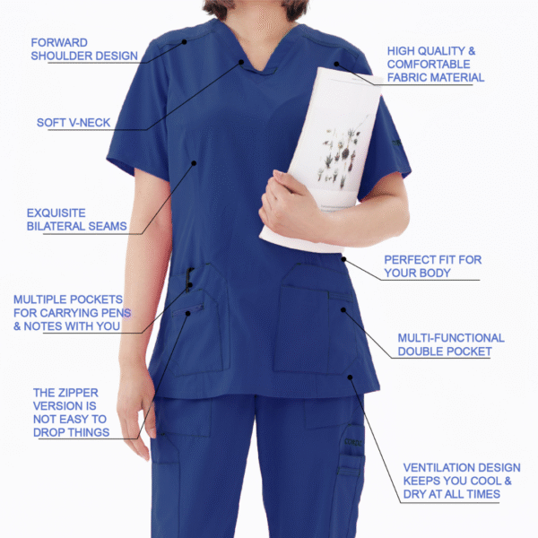 modern 4 way stretch scrub top only