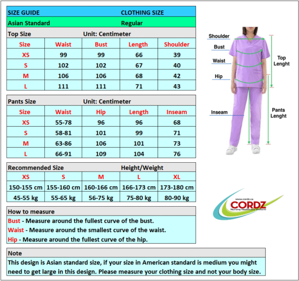 cordz unisex 4 way scrub suit set