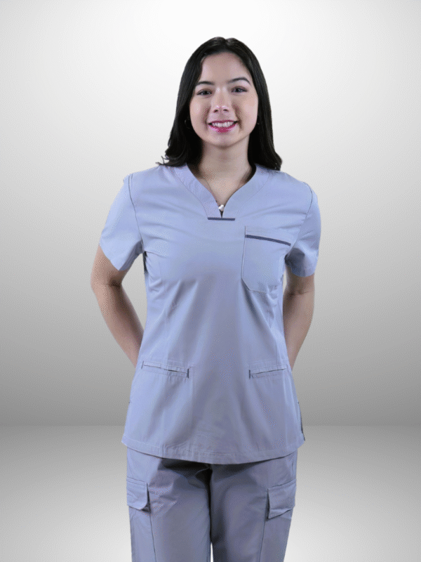 cordz notched neck scrub suit set