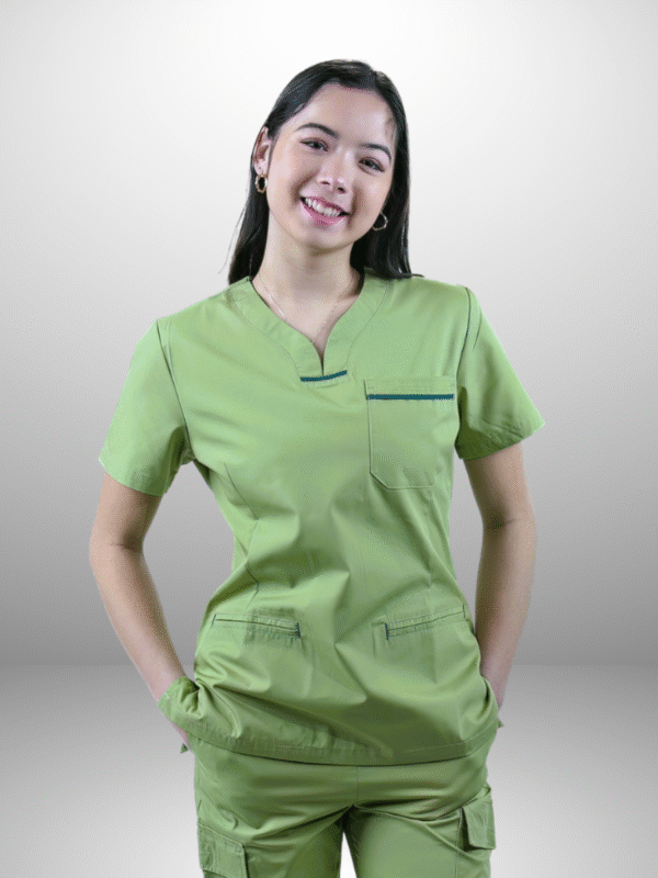 cordz notched neck scrub suit set