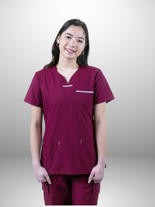 cordz notched neck scrub suit set