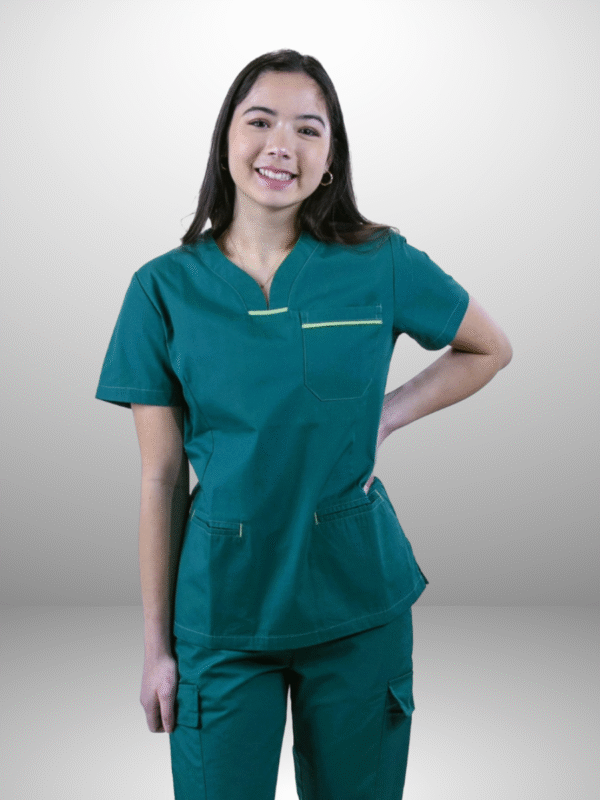 cordz notched neck scrub suit set