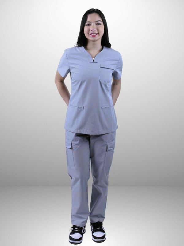 cordz notched neck scrub suit set