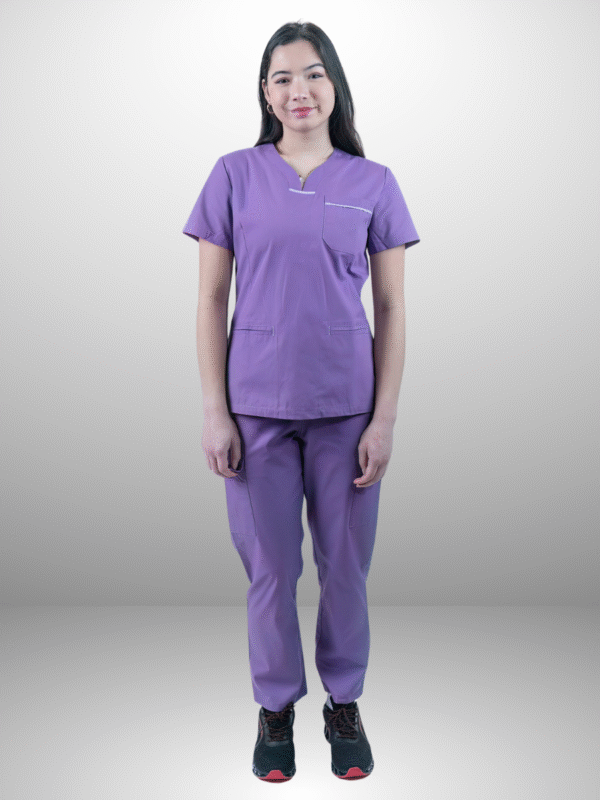 cordz notched neck scrub suit set