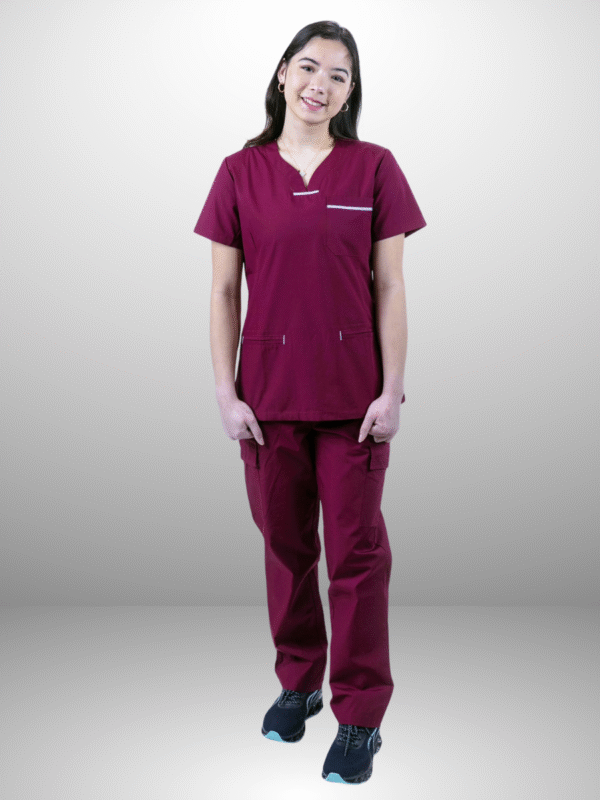 cordz notched neck scrub suit set
