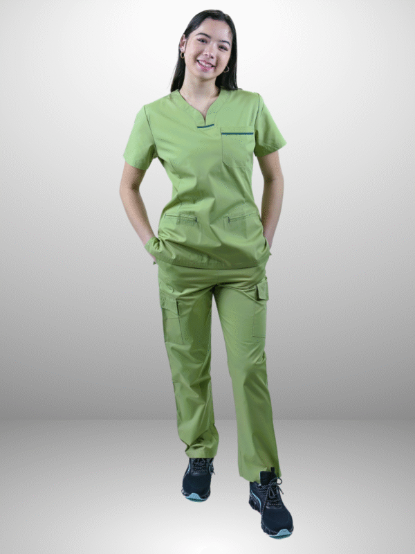 cordz notched neck scrub suit set