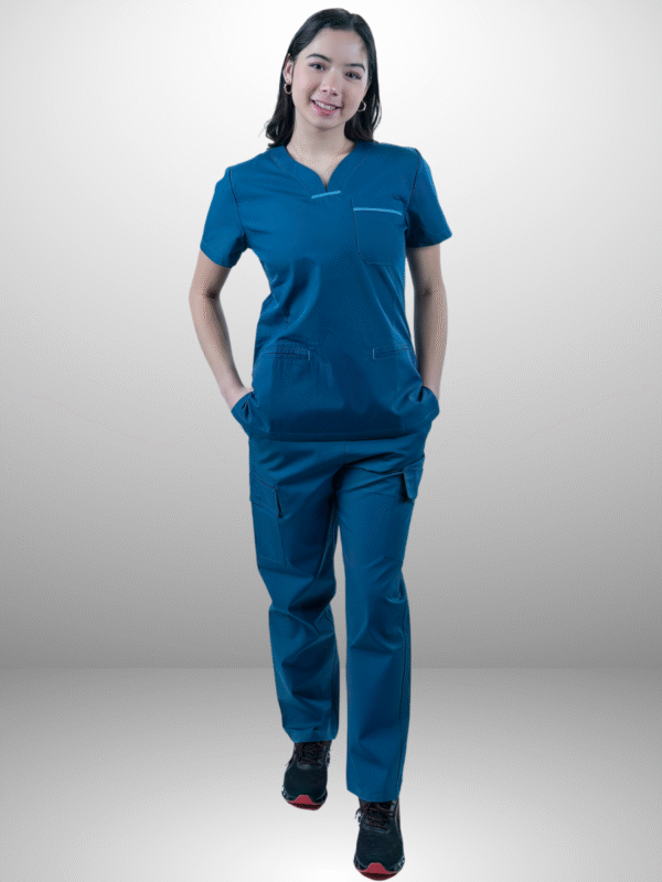 cordz notched neck scrub suit set